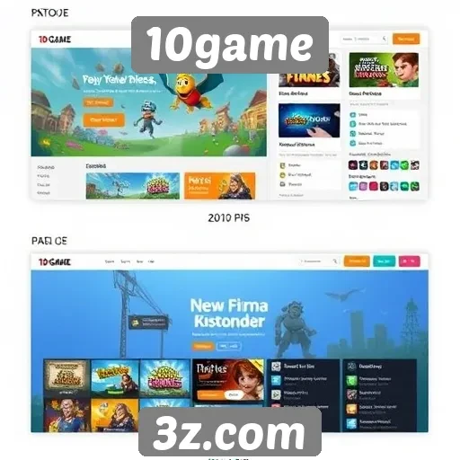 Evolução do design e interface do site 10game